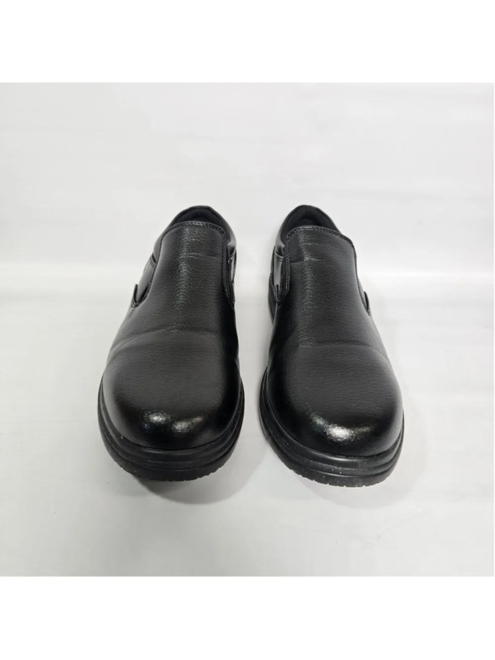 Deer Stags Slip Resistant Work Shoes Mens 9.5 Black Loafer Memory Foam Comfort